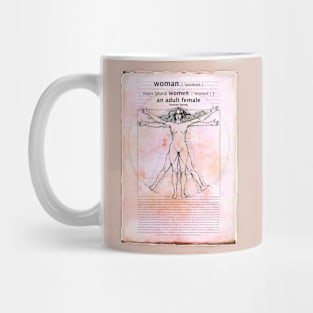 Adult Human female - Woman definition - The Vitruvian Woman - Da Vinci inspired -Feminist Art Mug